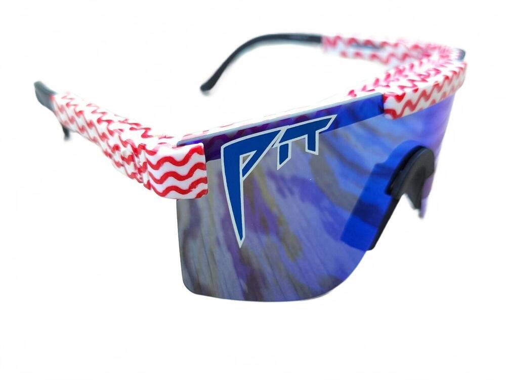 NEW PIT VIPER men's the yankee noodle single wide sunglasses in blue